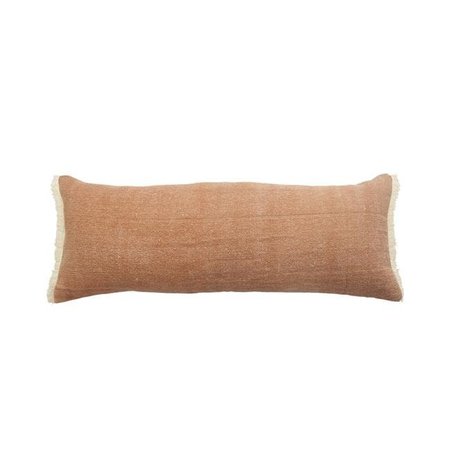 LR HOME LR Home PILLO07527CFM1230 Caramel Coated Fringed Rectangle Throw Pillow - 14 x 36 in. PILLO07527CFM1230